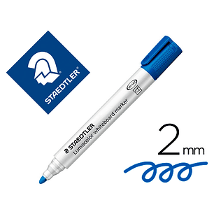 Marcador staedtler lumocolor 351 para quadro branco ponta redonda 2 mm cor azul