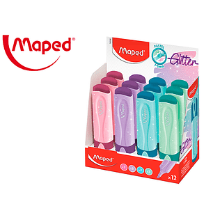 Marcador maped fluorescente peps pastel com glitter cores sortidas