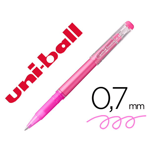 Marcador uni-ball roller uf-222 tinta gel apagavel 0,7 mm rosa 1