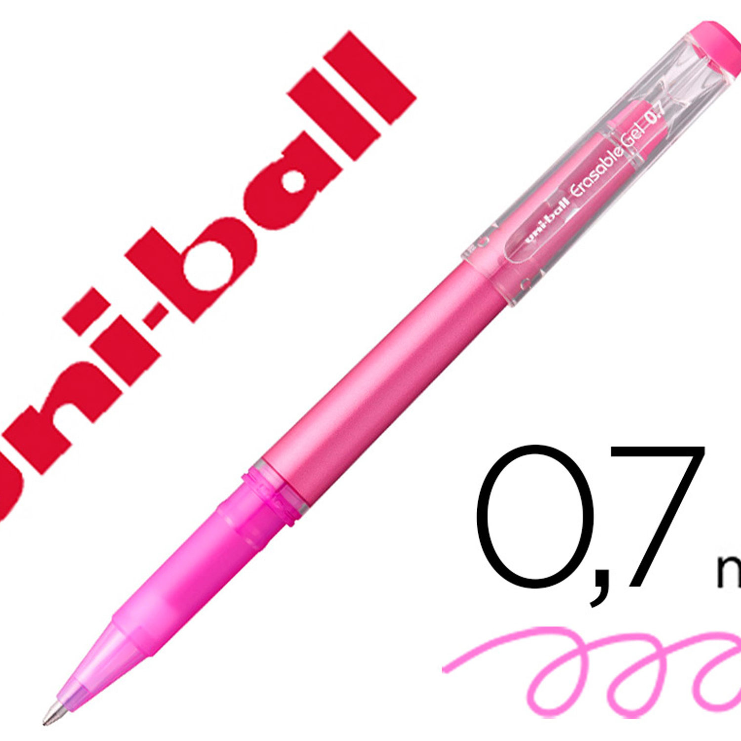 Marcador uni-ball roller uf-222 tinta gel apagavel 0,7 mm rosa 1