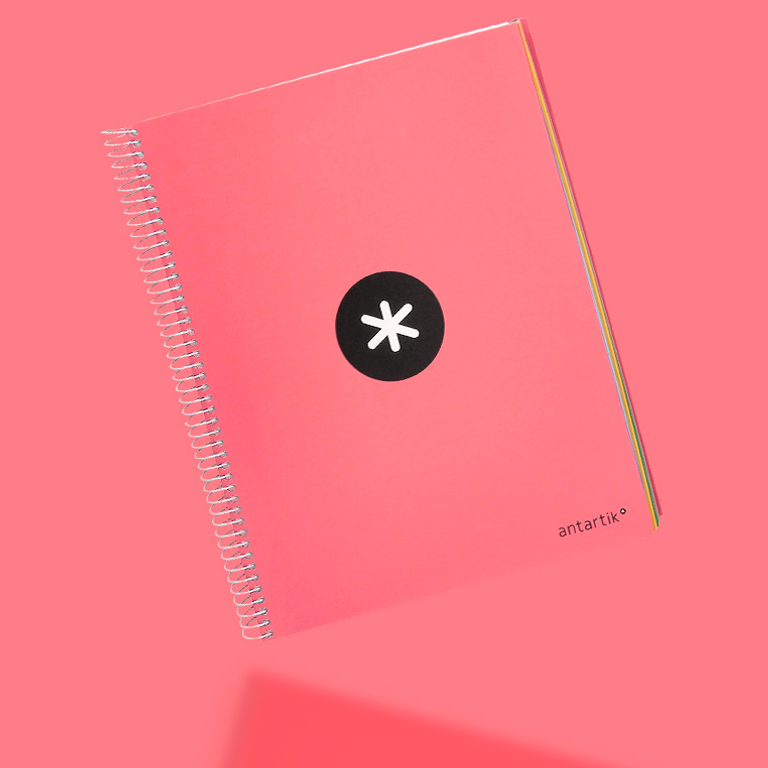 Caderno espiral liderpapel din a4 antartik capa forrada 120 f 100 gr liso 5 bandas cor coral 7