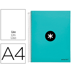 Caderno espiral liderpapel din a4 antartik capa forrada 120 f 100 gr liso 5 bandas cor menta