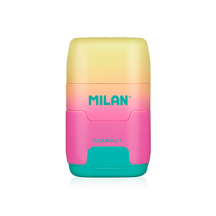 Apara lapis milan compact sunset plastico 2 usos com borracha cores sortidas