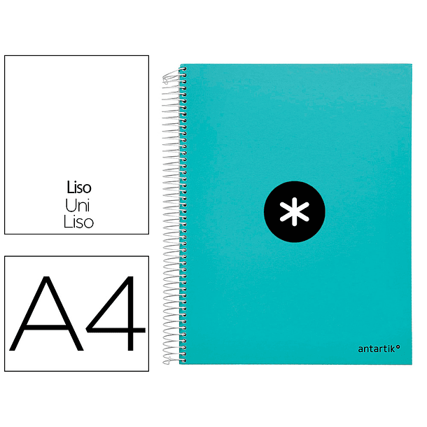 Caderno espiral liderpapel din a4 antartik capa forrada 120 f 100 gr liso 5 bandas cor menta 3