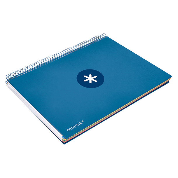 Caderno espiral liderpapel din a4 antartik capa forrada 120 f 100 gr quadricula 5mm 5 bandas cor azul escuro 5