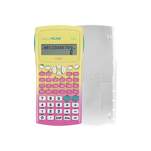 Calculadora milan cientifica m240 sunset capa translucida 2 linhas 240 funcoes 10+2 digitos cor rosa /amarelo