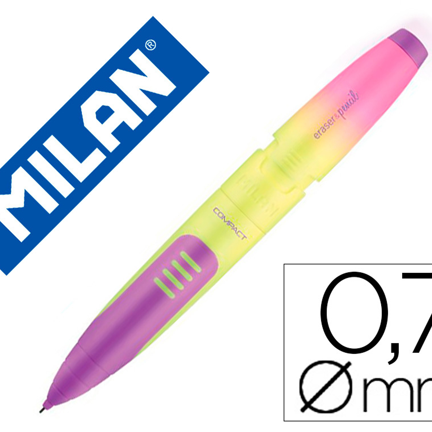 Lapiseira milan compact sunset 0,7 mm com borracha cores sortidas 5