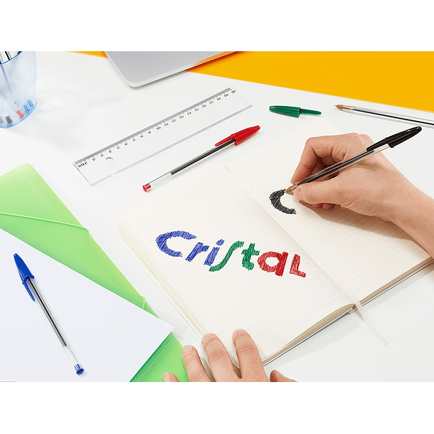 Esferografica bic cristal mega tubo 16+4 unidades cores sortidas 8 azuis / 5 pretas / 4 vermelhas 3 verdes 6