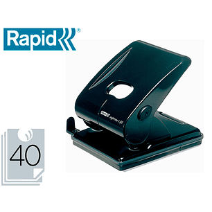 Furador rapid sc40 plastico capacidade 40 folhas cor preto