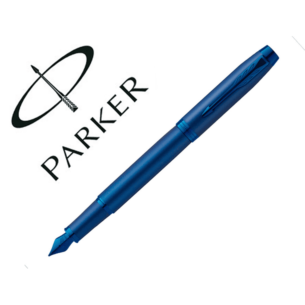 Caneta parker im monochrome azul aparo f em estojo de oferta 3