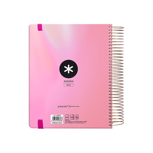 Agenda antartik 2023 semana vista 100 gr com envelope marcador paginas e 3 folhas de autocolantes rosa 165x215 mm 2