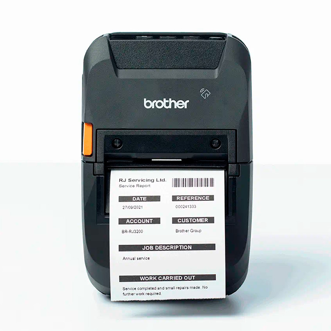 Impressora de etiquetas brother rj3250wbl portatil ate 72 mm corte automatico termica usb tipo c wifi nfc bluetooth 2