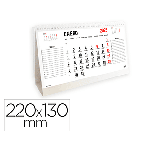 Calendario espiral triangular liderpapel 2023 22x13 cm papel 120 gr texto en catalan