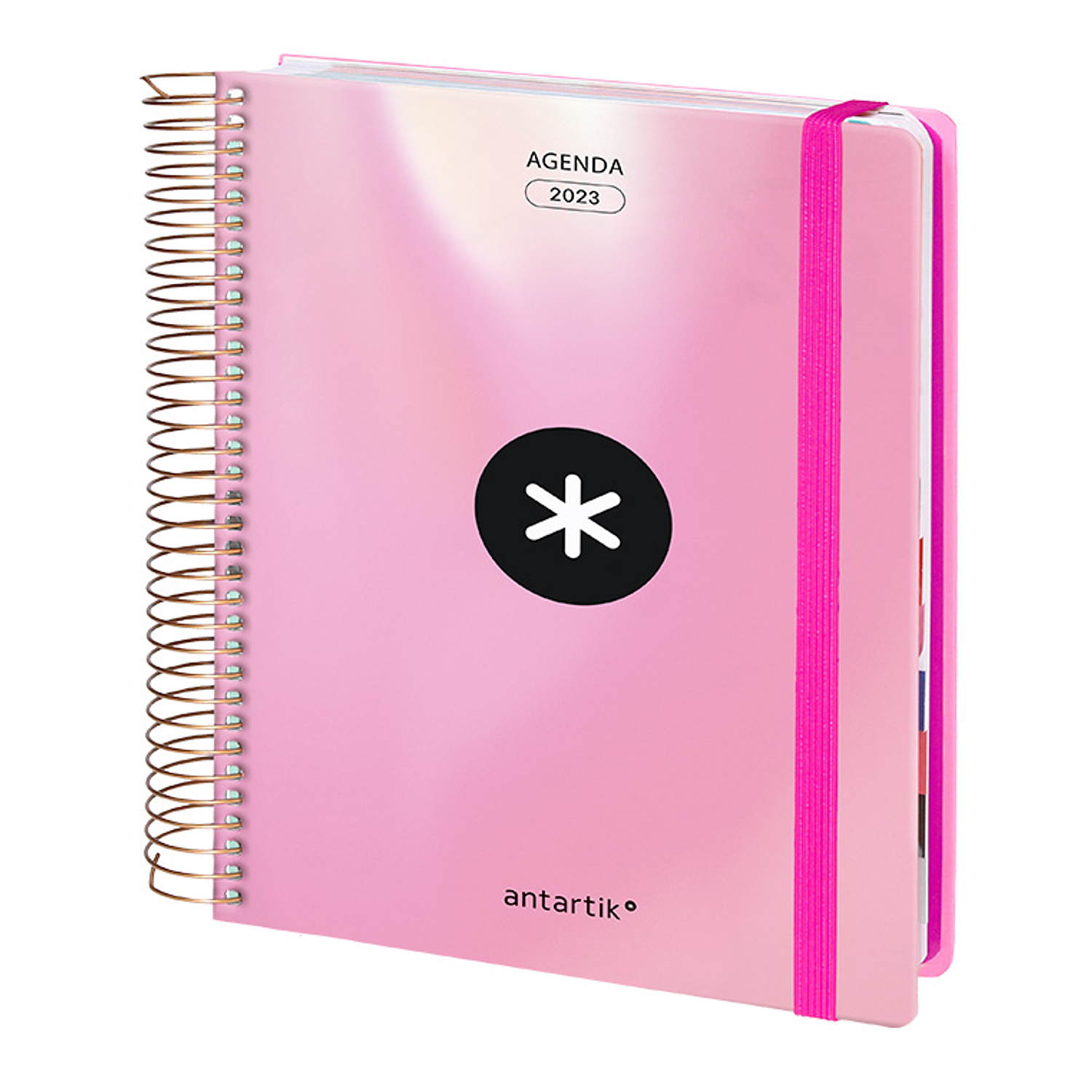 Agenda antartik 2023 semana vista 100 gr com envelope marcador paginas e 3 folhas de autocolantes rosa 165x215 mm 4