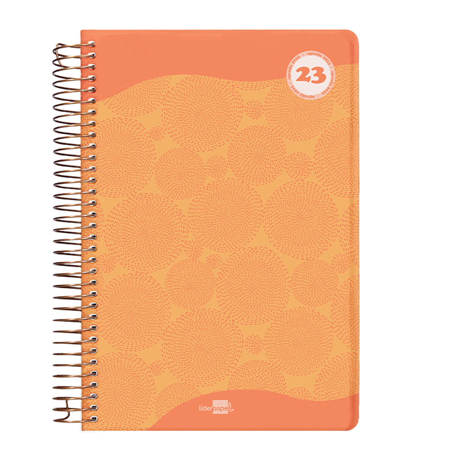 Agenda espiral liderpapel classic a5 2023 semana vista capa polipropileno papel 70 gr cor laranja 3