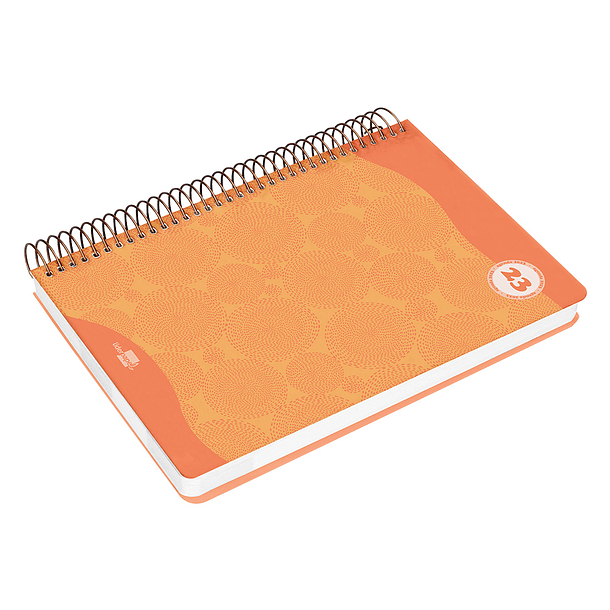 Agenda espiral liderpapel classic a5 2023 semana vista capa polipropileno papel 70 gr cor laranja 6