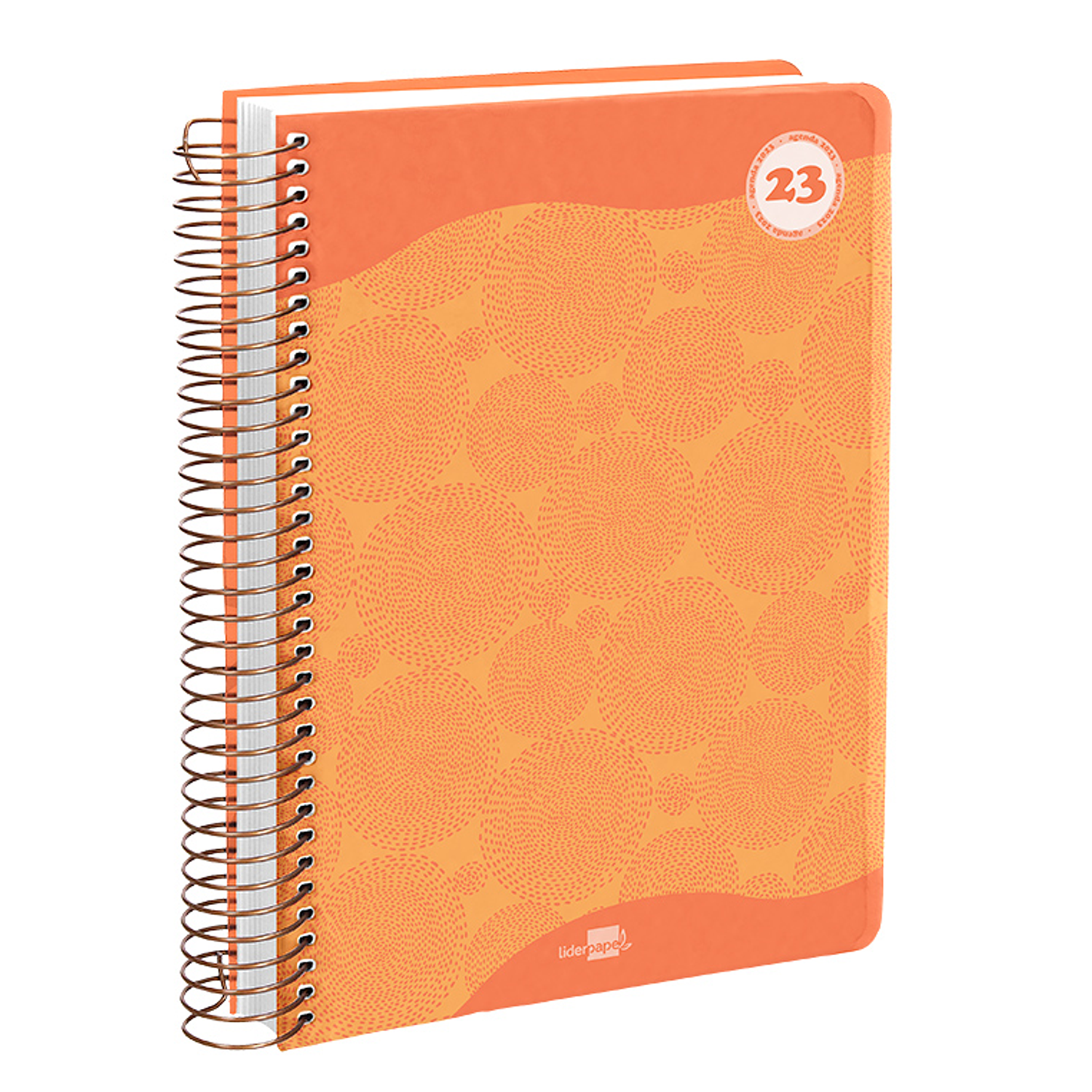 Agenda espiral liderpapel classic a5 2023 semana vista capa polipropileno papel 70 gr cor laranja 3