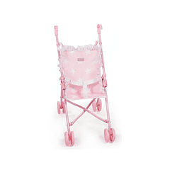 Silla pequeña de paseo para muñecas carlota color rosa 550x270x410 mm