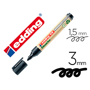 Marcador edding 28 para quadro branco ecoline 90% reciclado cor preto ponta redonda 1,5-3 mm recarregavel