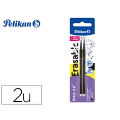 Recarga roller pelikan erase 2.0 cor preto blister de 2 unidades