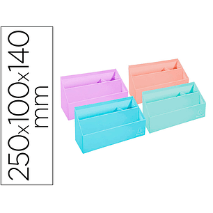 Organizador exacompta aquarel cartao forrado 3 compartimentos cores pastel sortidas 250x100x140 mm