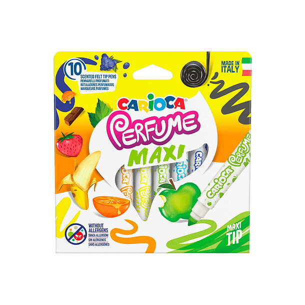 Rotulador carioca perfumado punta maxi lavable caja de 10 unidades colores surtidos 2