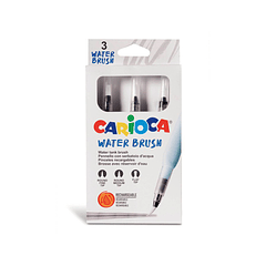 Pincel carioca rellenable agua redondo caja de 3 unidades puntas surtidas