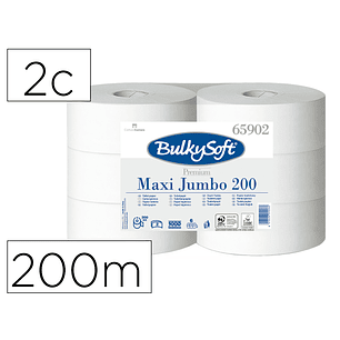 Papel higienico ofyhostel bulkysoft liso 2 capas longitud 200 mt