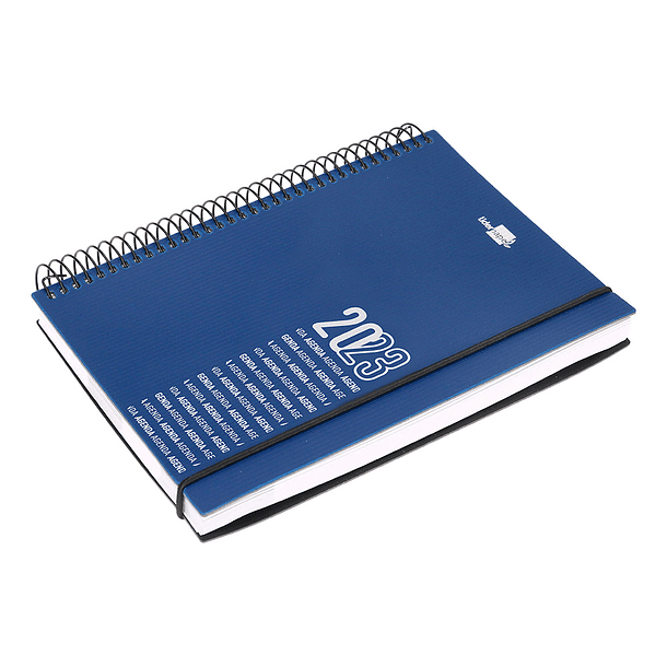 Agenda espiral liderpapel olbia 15x21 cm 2023 semana vista capa polipropileno metalizado azul papel 60 gr 7