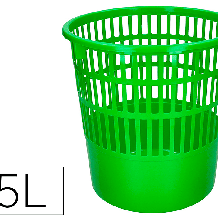 Cesto de papeis q-connect em plastico 15 litros cor verde 285x290 mm 1