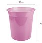 Cesto de papeis em plastico liderpapel ecouse 100% reciclado rosa translucido 13 litros 275x285 mm - thumbnail 1