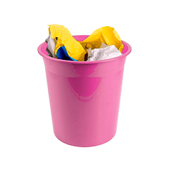 Cesto de papeis em plastico liderpapel ecouse 100% reciclado rosa opaco 13 litros 275x285 mm