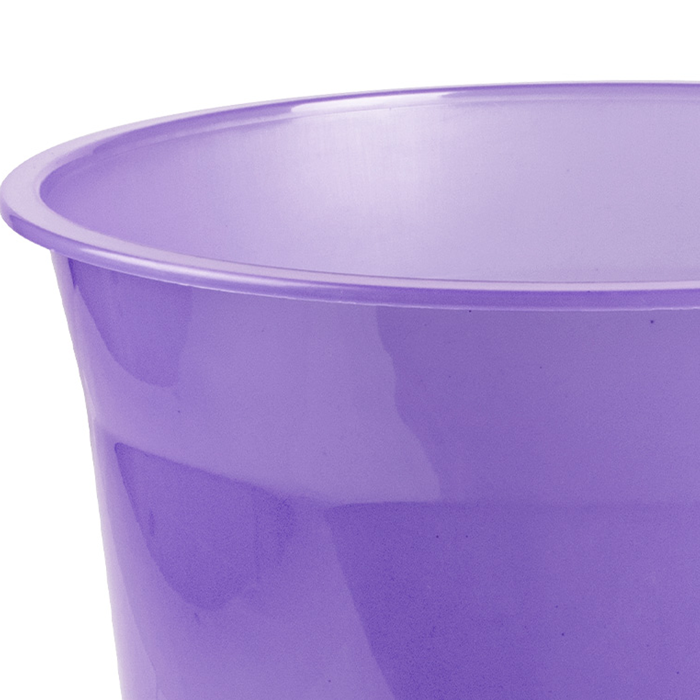 Cesto de papeis em plastico liderpapel ecouse 100% reciclado lavanda translucido 13 litros 275x285 mm 5