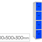 Cacifo metalico simonlocker 4 portas com fechadura respiro e caixilho para etiquetas cinza/azul 1800x500x300 mm - Thumbnail 1