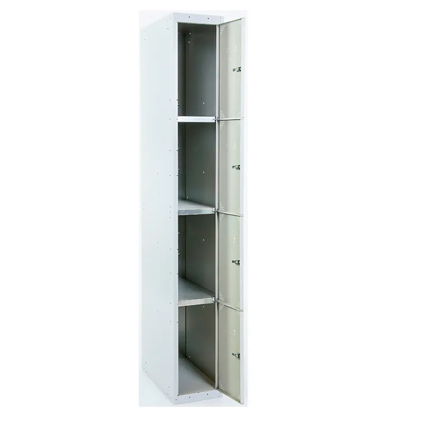 Cacifo metalico simonlocker 4 portas com fechadura respiro e caixilho para etiquetas cinza/azul 1800x500x300 mm 2