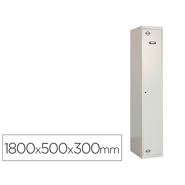 Cacifo metalico simonlocker 1 porta com fechadura respiro e caixilho para etiquetas cinza/cinza 1800x500x300 mm 1