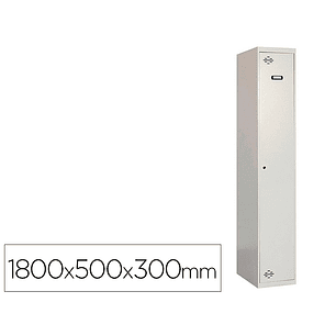 Cacifo metalico simonlocker 1 porta com fechadura respiro e caixilho para etiquetas cinza/cinza 1800x500x300 mm