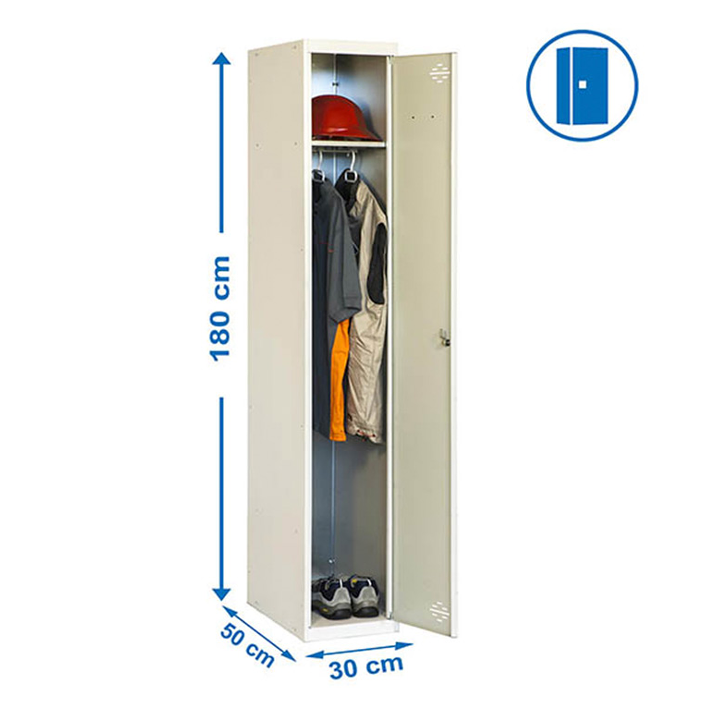 Cacifo metalico simonlocker 1 porta com fechadura respiro e caixilho para etiquetas cinza/cinza 1800x500x300 mm 3