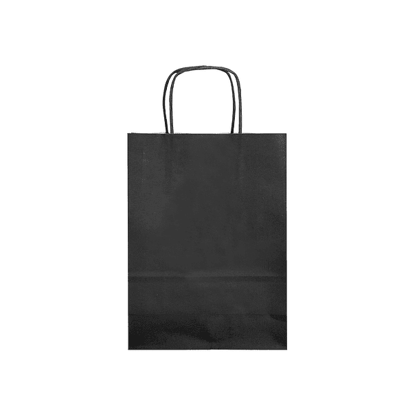 Bolsa de papel q-connect celulose preto l com asa retorcida 320x400x14 mm 2