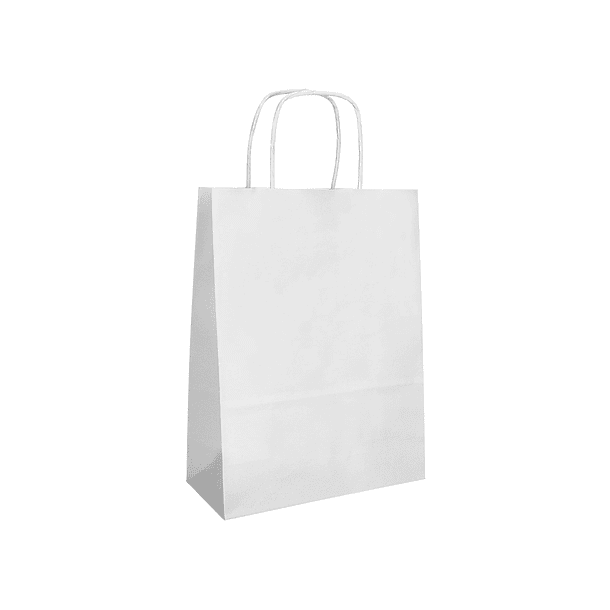 Bolsa de papel q-connect celulose branco l com asa retorcida 320x400x14 mm 2