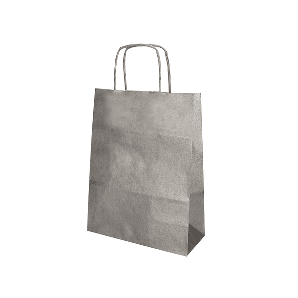 Bolsa de papel q-connect kraft prata l com asa retorcida 320x400x14 mm 4