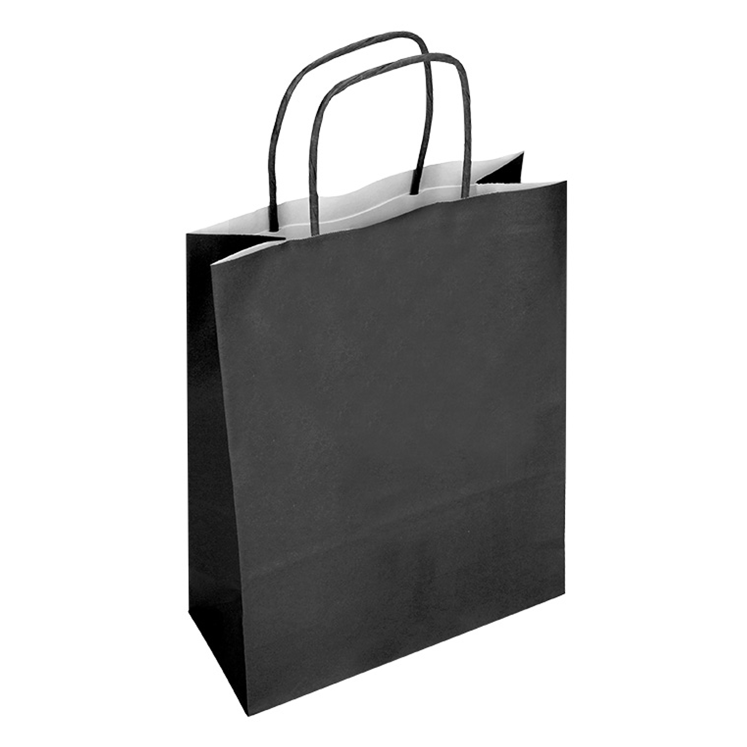 Bolsa de papel q-connect celulose preto m com asa retorcida 270x370x12 mm 5