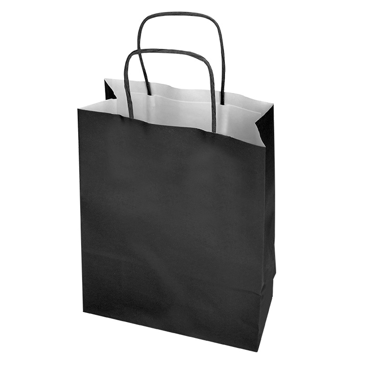 Bolsa de papel q-connect celulose preto m com asa retorcida 270x370x12 mm 8