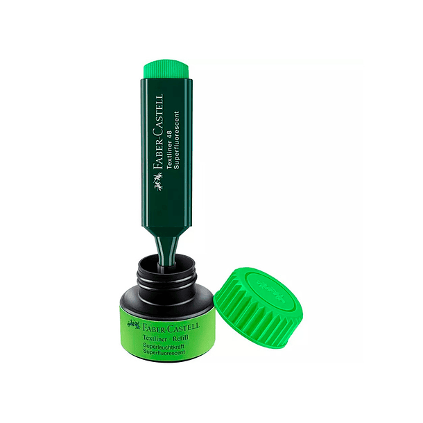 Tinta marcador faber castell fluorescente 1549 com sistema capilar cor verde frasco de 30 ml 3