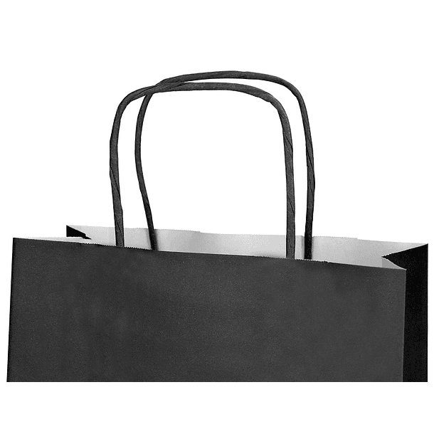 Bolsa de papel q-connect celulose preto m com asa retorcida 270x370x12 mm 8