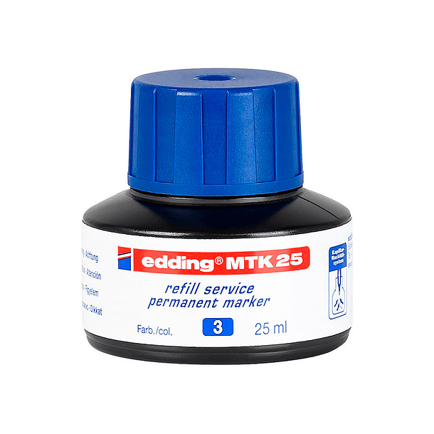 Tinta marcador edding mtk-25 com sistema capilar cor azul frasco de 25 ml 2