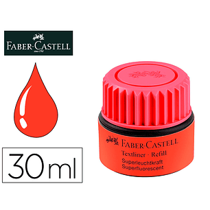 Tinta marcador faber castell fluorescente 1549 com sistema capilar cor vermelho frasco de 30 ml