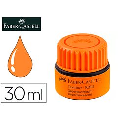 Tinta marcador faber castell fluorescente 1549 com sistema capilar cor laranja frasco de 30 ml