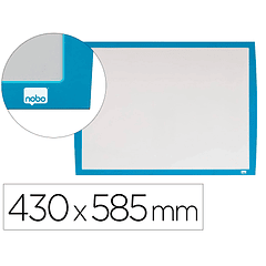 Quadro branco nobo magnetico moldura azul 430x585 mm