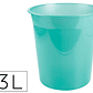 Cesto de papeis em plastico liderpapel ecouse 100% reciclado menta translucido 13 litros 275x285 mm - thumbnail 3